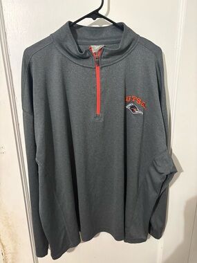 UTSA Roadrunners 1/4 Zip Pullover Knights Apparel Men’s XXL Gray Orange NCAA